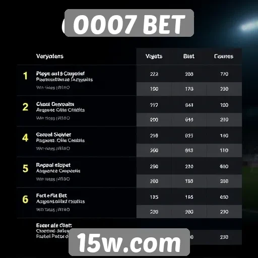 Comparação de bônus oferecidos pelo 0007 BET